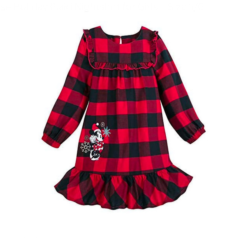 VGUC- Disney Buffalo Plaid Minnie Mouse Flame Resistant Nightgown